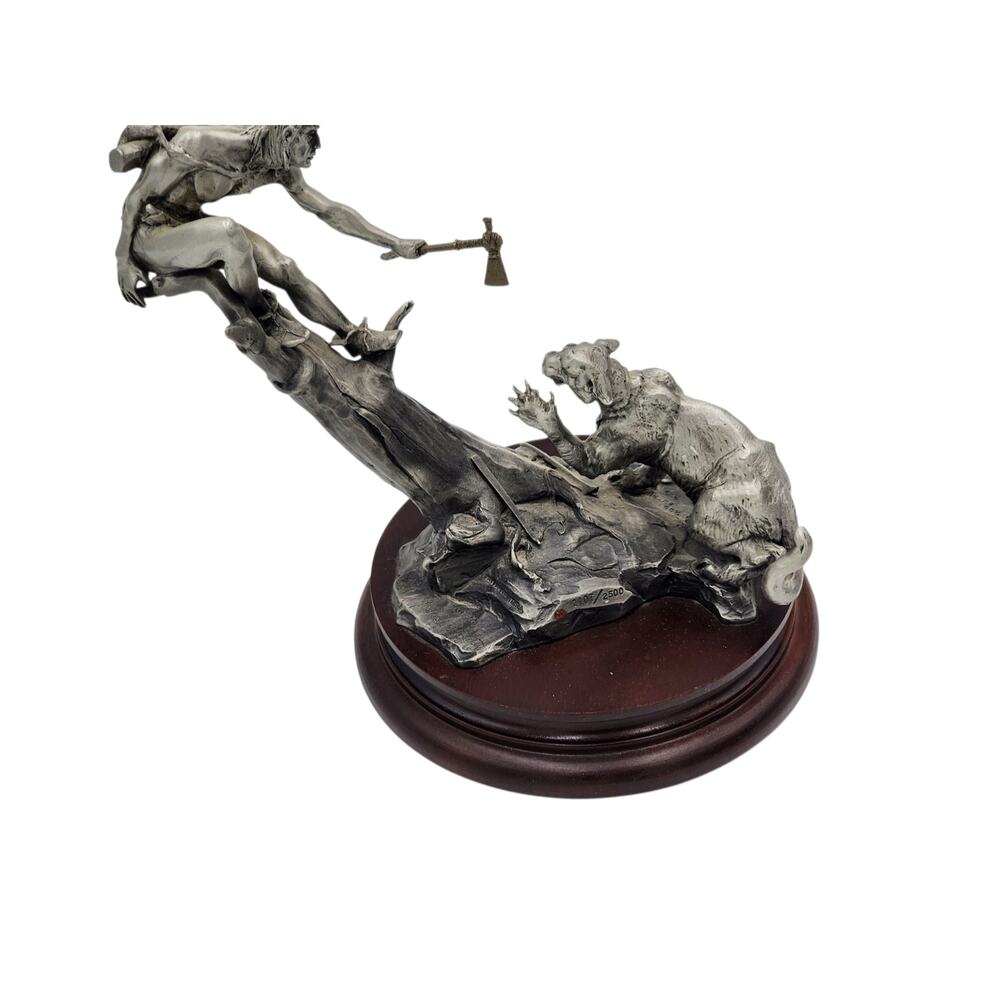 Chilmark Gros Ventre Moment of Truth Michael Boyett 82 Pewter Sculpture Western - Picture 10 of 16